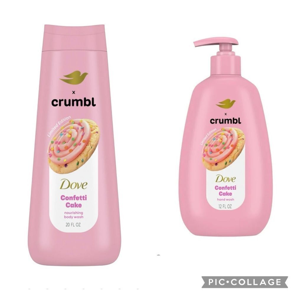 Dove x Crumbl Confetti Cake bundle of 2 products new Body Wash & Hand Soap
